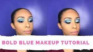 BLUE MAKEUP TUTORIAL AND FLAWLESS FOUNDATION ROUTINE