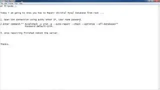 Repair VIcidial Mysql Database