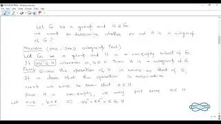 One-Step Subgroup Test | Group Theory Lecture 26 | Subgroup Criterion Explained