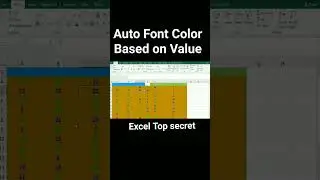 Excel auto font color based on value #excel #microsoftexcel #exceltutorial #excelformula #trick #how