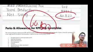 Railway RPF SI salary Slip 2024 , With All Allowance , D A + Basic pay + HRA   Deduction
