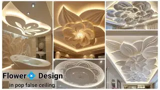 Letest modern flower design in pop false ceiling
