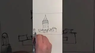 Sketch of the GALATA TOWER in Istanbul,Turkey #shorts #galatatower #istanbul #sketch #turkey #qanun