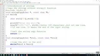 Strings copy function without strcpy in C Programming Tutorial for Beginners
