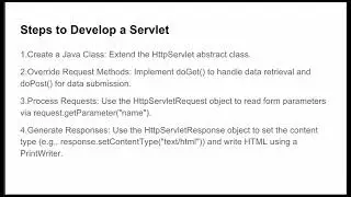 Developing and Deploying Servlets. 