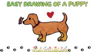 How to Draw a Cute Puppy 🐶 | Easy Dog Drawing Step by Step | Art for Kids