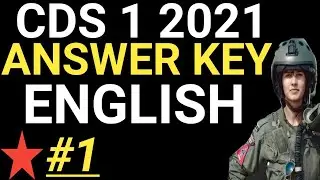 CDS 1 2021 OFFICIAL ANSWER KEY | ENGLISH CDS 1 2021 | CDS| OTA| IMA| AFA