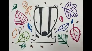 Рисуем Барсука. Раскраска для детей . Draw a Badger.