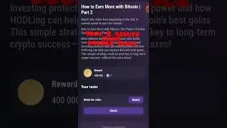 (How To Earn More With Bitcoin Part1)#tapswap daily video code#Tapswap  mission#tapswap withdraw