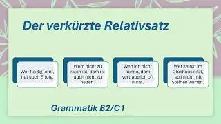 Der verkürzte Relativsatz