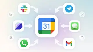 Create calendar events via Slack, SMS, WhatsApp, Telegram, or email