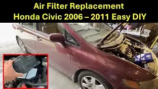 Honda Civic Air Filter Replacement 2006 - 2011. No Tools Needed. 8th Gen 1.8L. Easy DIY.