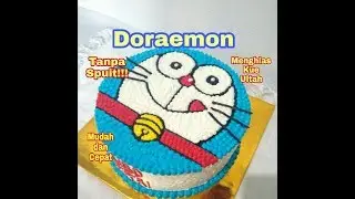 Doraemon - Menghias Kue Ultah Tanpa Spuit - Mudah dan Cepat