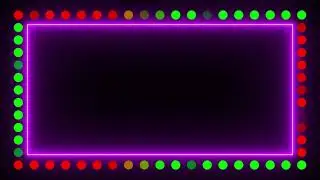 Red & Green Neon Lights Border Abstract Glowing Frame TikTok Trend Seamless Looped Background