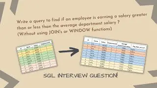 Solving a query with COLUMN SPECIFICATION instead of JOIN and WINDOW function|SQL Interview Question