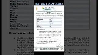 NEET 2024 EXAM CENTER | NEET 2024 latest Notification | BAMS DOCTOR ADMISSION | Ayurvedic doctor
