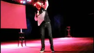 Howie Mandel flies Connor Doran's indoor kite built by Patrick Tan