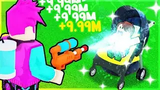 Spraying NOOBS in ROBLOX Power Washing Simulator..
