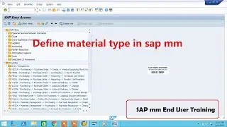 How to define material type in sap