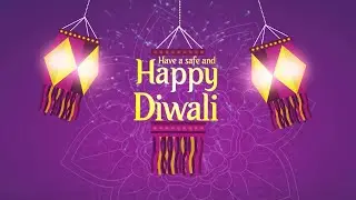 Happy Diwali 2023 Text Animation in Lantern Motion Banner