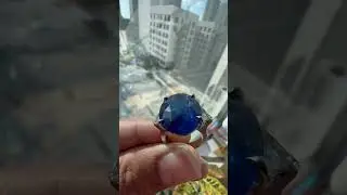 20ct Sapphire & Diamonds set in Platinum #jeweler #jewelry #diamonds #platinum #sapphire #polish
