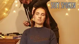 ✨ Soft spoken ASMR | Long Hair Play, Gentle Brushing, Face Brushing & Essential Oil Relaxation