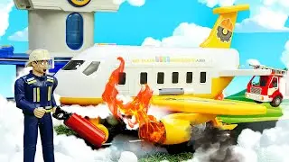 Загорелся САМОЛЕТ? ✈️🔥 Машины помощники выезжают! Видео для детей про игры в машинки