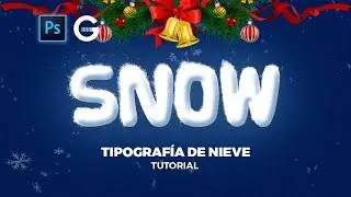 Photoshop Tutorial | Texto 3D Efecto de Nieve | Snow 3D Text Effect