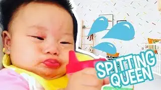 FOUR MONTH OLD BABY SPITS BUBBLES AND GIGGLES !!! (SHE THINKS SHES FUNNY)