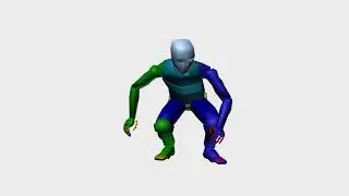 Game Animation - Locomotion Human Crouch Turn Right Side (3ds Max and Maya)