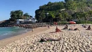 4K| 🌴🏖️  | 🫢Walking on Brazil BEACH 🏖️ Leblon Beach Party 📍Carnival Rio de Janeiro 🇧🇷