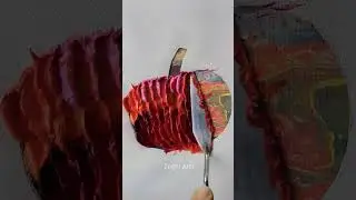 TURNING  A LOT OF ACRYLIC COLOR INTO A PUMPKIN #shorts #art #acrylicpainting  #artandcraft