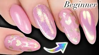NAIL ART FOR BEGINNERS - HOW TO PAINT VALENTINES HEARTS ON NAILS (Skills Building)