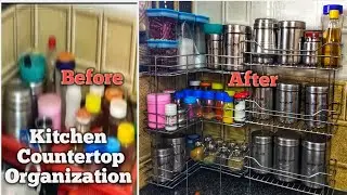 Amazon Stainless Steel Kitchen Countertop Organization||Semi Modular Kitchen|| Priya the Working Mom