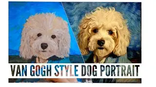 Acrylic Painting for Beginners: Van Gogh Style Poodle Dog Portrait