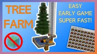 Early game tree farm (5000 items per hour, no slime blocks!)