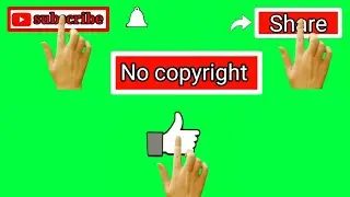 No copyright. green screen animated subscribe like share button.