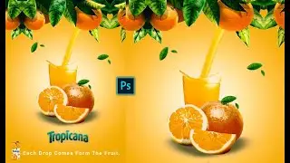 Orange Juice Advertising Poster Design - Photoshop Tutorial