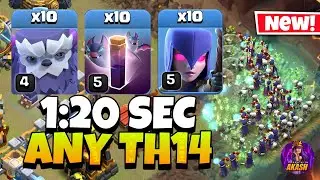 TH14 Yeti Witch Attack With 7 Bat Spell !! Best TH14 Attack Strategy in Clash of Clans 🔥