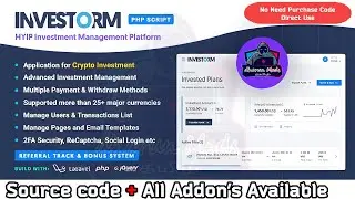 Investorm - Advanced HYIP Investment Management Platform | All Addons Available | direct use