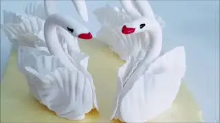 Лебеди из сахарной мастики для тортов