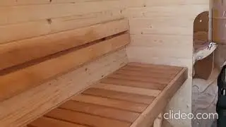 Баня-бочка  2 метра с печным узлом + козырёк 0,4м. Обзор