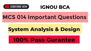 MCS014 Important Question | MCS-014 Systems Analysis and Design Important Question | MCS 014 | BCA