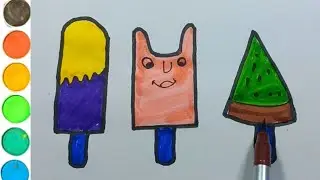 How to draw Icecream |Colouring for kids and toddlers|Draw , Paint and learn| Drawing for kids|