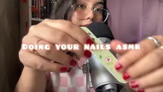 ASMR Doing your Christmas nails |roleplay (actual sounds)🎄💅🏽 #nailsasmr #roleplayasmr