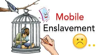 Mobile Enslavement | Cellphone custody | Social Media Addiction Drawing | Meaningful Drawing