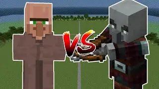 PILLAGER RAID VS VILLAGER CASTLE - MINECRAFT MOB BATTLE