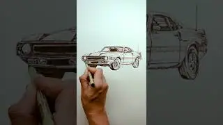 Рисуем Форд Шелби Мустанг (Drawing Ford Mustang Shelby) #shorts