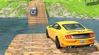 Cars vs Log Bridge #19 - BeamNG Drive | CRASHHub