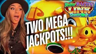 Two Mega Jackpots Land on NEVER-BEFORE-SEEN Rakin' Bacon Link Slot! 💰